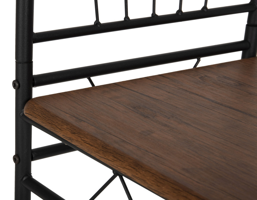 ΣΕΤ ΤΡΑΠΕΖΑΡΙΑΣ 5ΤΜΧ PEARY HM9416.11 ΜΕΤΑΛΛΟ ΜΑΥΡΟ-MDF ΚΑΡΥΔΙ 110x60x74Yεκ.