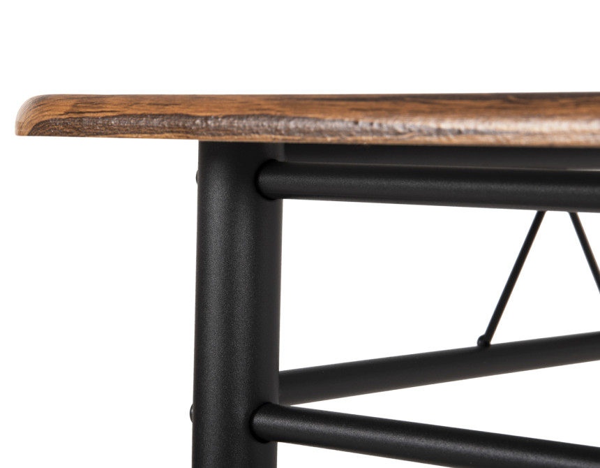 ΣΕΤ ΤΡΑΠΕΖΑΡΙΑΣ 5ΤΜΧ PEARY HM9416.11 ΜΕΤΑΛΛΟ ΜΑΥΡΟ-MDF ΚΑΡΥΔΙ 110x60x74Yεκ.