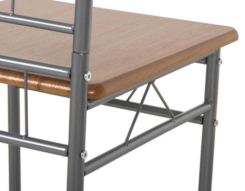 ΣΕΤ ΤΡΑΠΕΖΑΡΙΑΣ 5ΤΜΧ PEARY HM9416.12 ΜΕΤΑΛΛΟ ΑΣΗΜΙ-MDF ΣΟΝΑΜΑ 110x60x74Yεκ.