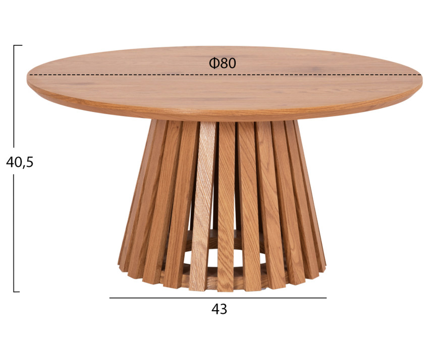 ΤΡΑΠΕΖΙ ΣΑΛΟΝΙΟΥ TALBERT HM18024 MDF ΣΕ ΑΝΟΙΧΤΟ ΦΥΣΙΚΟ ΞΥΛΟΥ Φ80x40,5Υεκ.