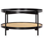 ΤΡΑΠΕΖΙ ΣΑΛΟΝΙΟΥ SEITZ HM18030 ΓΥΑΛΙ TOP-ΜΕΤΑΛΛΟ-RATTAN ΣΕ ΦΥΣΙΚΟ Φ80x45Υεκ.