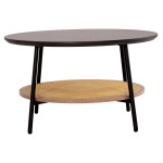 ΤΡΑΠΕΖΙ ΣΑΛΟΝΙΟΥ SEWELL HM18033 MDF ΣΕ ZEBRANO-ΜΕΤΑΛΛΙΚΑ ΠΟΔΙΑ-WICKER Φ80x46Υεκ.