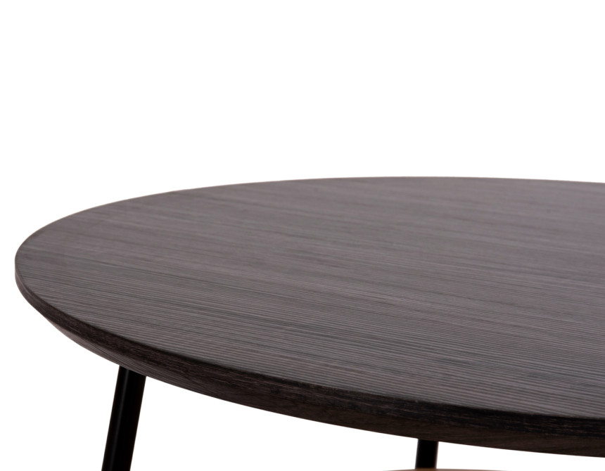 ΤΡΑΠΕΖΙ ΣΑΛΟΝΙΟΥ SEWELL HM18033 MDF ΣΕ ZEBRANO-ΜΕΤΑΛΛΙΚΑ ΠΟΔΙΑ-WICKER Φ80x46Υεκ.