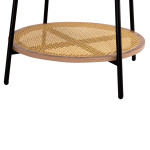 ΤΡΑΠΕΖΙ ΣΑΛΟΝΙΟΥ SEWELL HM18033 MDF ΣΕ ZEBRANO-ΜΕΤΑΛΛΙΚΑ ΠΟΔΙΑ-WICKER Φ80x46Υεκ.