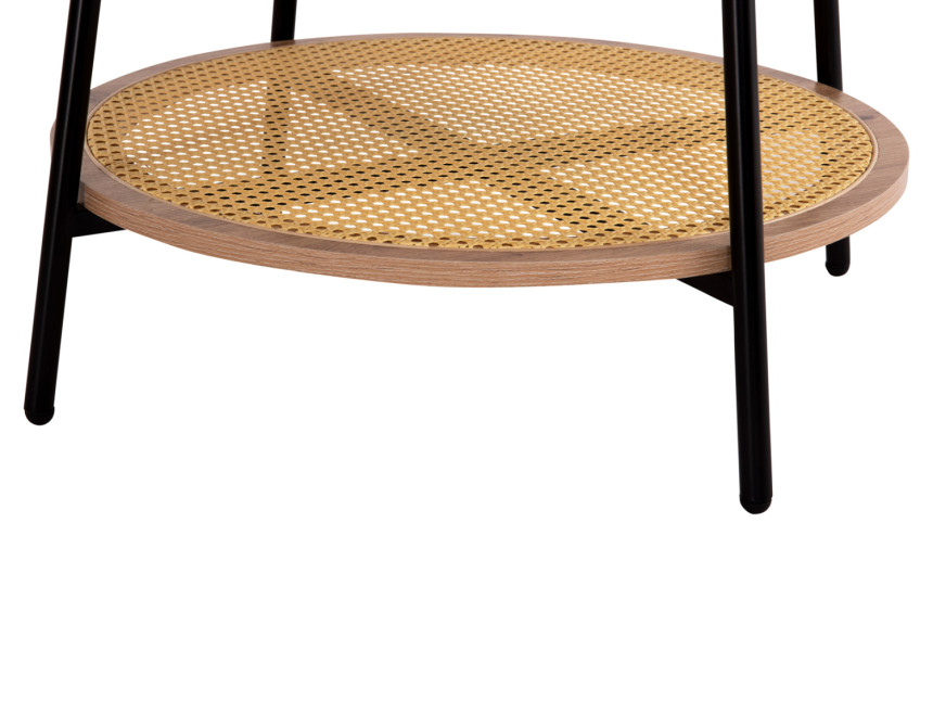 ΤΡΑΠΕΖΙ ΣΑΛΟΝΙΟΥ SEWELL HM18033 MDF ΣΕ ZEBRANO-ΜΕΤΑΛΛΙΚΑ ΠΟΔΙΑ-WICKER Φ80x46Υεκ.