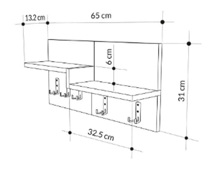 ΚΡΕΜΑΣΤΡΑ ΕΙΣΟΔΟΥ & ΡΑΦΙ NYDA HM18079.01 ΜΕΛΑΜΙΝΗ ΣΟΝΑΜΑ-ΛΕΥΚΟ 65x13.2x31Υεκ.