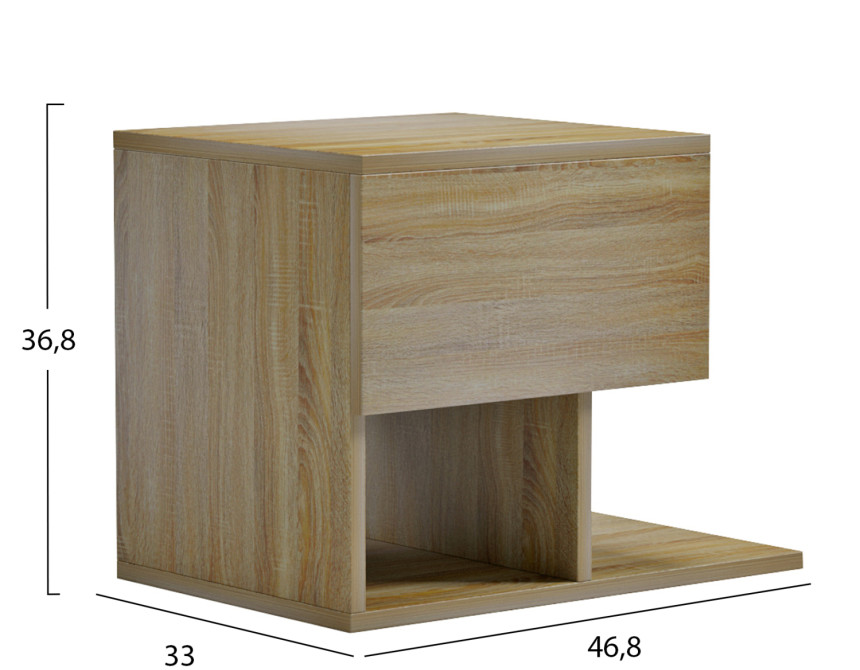 ΚΟΜΟΔΙΝΟ CASPIAN ΗΜ9071.12 ΜΕΛΑΜΙΝΗ ΣΕ ΣΟΝΑΜΑ 46,8x33x36,8Υεκ