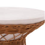 ΒΟΗΘΗΤΙΚΟ ΤΡΑΠΕΖΙ ΣΤΡΟΓΓΥΛΟ DELIA HM18167.02 FIBER CEMENT ΛΕΥΚΟ & RATTAN Φ40x45Υεκ