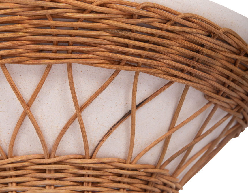 ΒΟΗΘΗΤΙΚΟ ΤΡΑΠΕΖΙ ΣΤΡΟΓΓΥΛΟ DELIA HM18167.02 FIBER CEMENT ΛΕΥΚΟ & RATTAN Φ40x45Υεκ