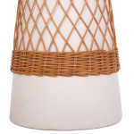 ΒΟΗΘΗΤΙΚΟ ΤΡΑΠΕΖΙ ΣΤΡΟΓΓΥΛΟ DELIA HM18167.02 FIBER CEMENT ΛΕΥΚΟ & RATTAN Φ40x45Υεκ