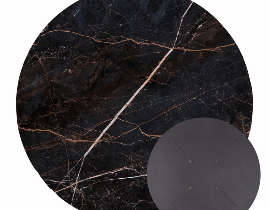 ΕΠΙΦΑΝΕΙΑ ΤΡΑΠΕΖΙΟΥ HPL ΣΤΡΟΓΓΥΛΗ HM5841.34 BLACK MARBLE Φ60εκ.