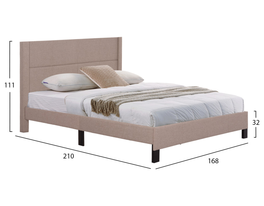 ΚΡΕΒΑΤΙ TRILLOP HM666.15 ΜΠΕΖ ΥΦΑΣΜΑ ΓΙΑ ΣΤΡΩΜΑ 160X200εκ.