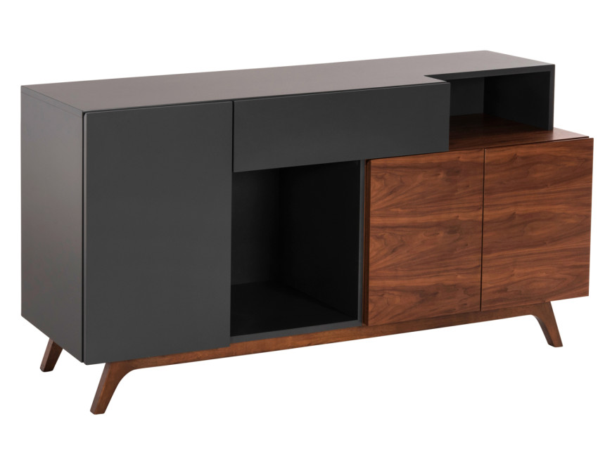 ΜΠΟΥΦΕΣ PREDA HM9747 MDF ΜΕ ΚΑΡΥΔΙ & ΣΚΟΥΡΟ ΓΚΡΙ ΚΑΠΛΑΜΑ 167x28-40x80Υεκ.