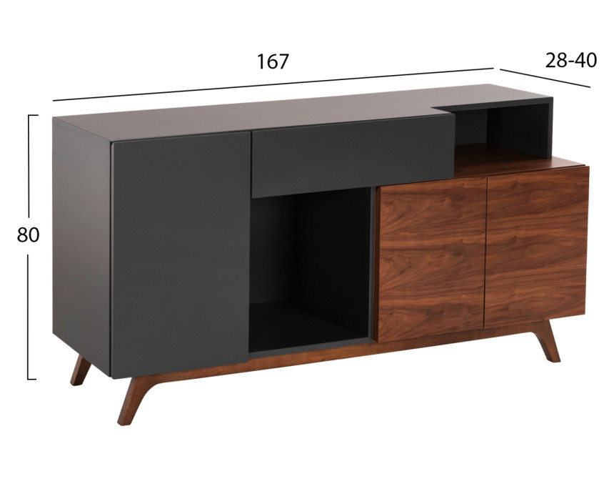 ΜΠΟΥΦΕΣ PREDA HM9747 MDF ΜΕ ΚΑΡΥΔΙ & ΣΚΟΥΡΟ ΓΚΡΙ ΚΑΠΛΑΜΑ 167x28-40x80Υεκ.