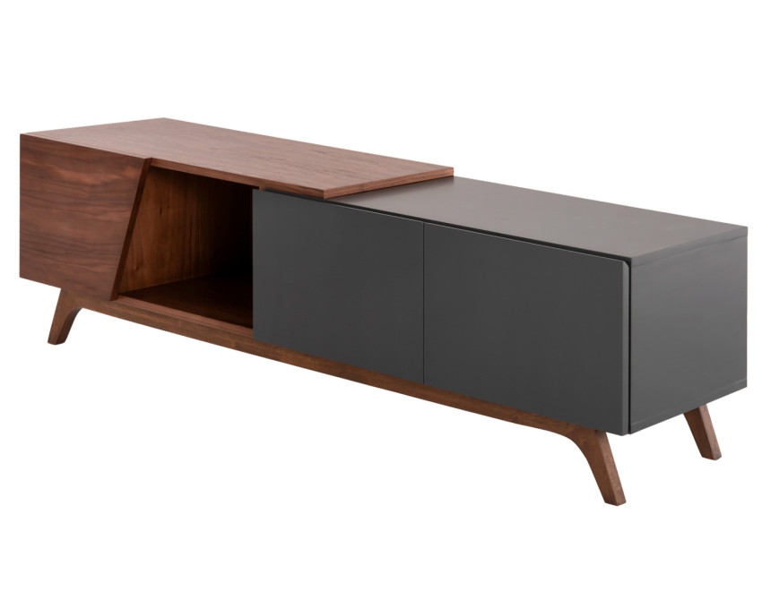 ΕΠΙΠΛΟ ΤΗΛΕΟΡΑΣΗΣ HUDSON HM9748 MDF ΚΑΠΛΑΜΑΣ ΚΑΡΥΔΙΑΣ ΚΑΡΥΔΙ&ΣΚΟΥΡΟ ΓΚΡΙ 180x40x50Υ