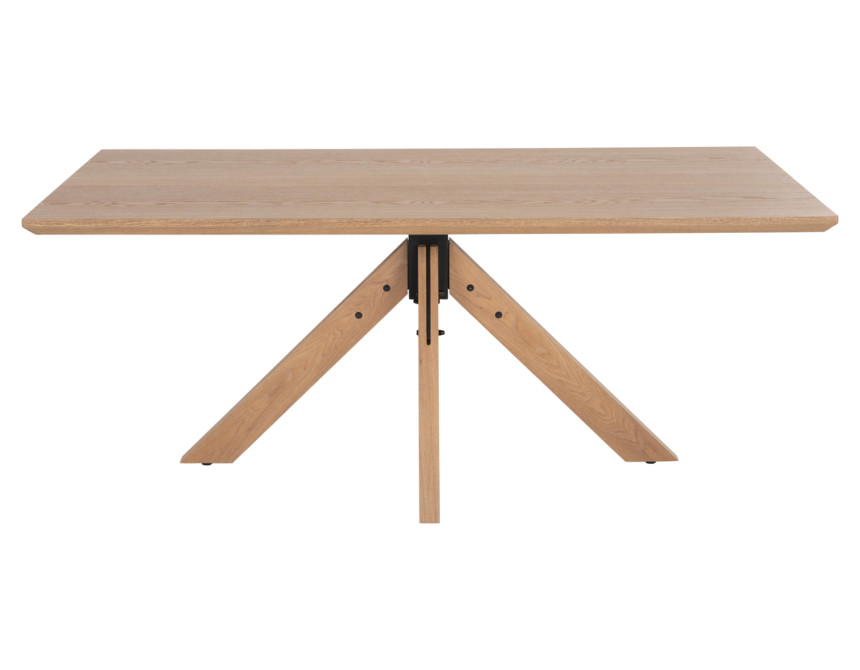 ΤΡΑΠΕΖΙ PAOLO HM9853 MDF ΜΕ ΚΑΠΛΑΜΑ ΦΡΑΞΙΝΟΥ-ΠΟΔΙΑ RUBBERWOOD-ΦΥΣΙΚΟ 180x90x75Yεκ