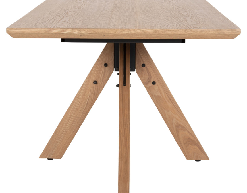 ΤΡΑΠΕΖΙ PAOLO HM9853 MDF ΜΕ ΚΑΠΛΑΜΑ ΦΡΑΞΙΝΟΥ-ΠΟΔΙΑ RUBBERWOOD-ΦΥΣΙΚΟ 180x90x75Yεκ