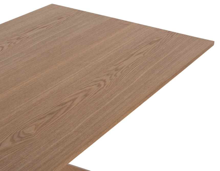 ΤΡΑΠΕΖΙ PAOLO HM9853 MDF ΜΕ ΚΑΠΛΑΜΑ ΦΡΑΞΙΝΟΥ-ΠΟΔΙΑ RUBBERWOOD-ΦΥΣΙΚΟ 180x90x75Yεκ
