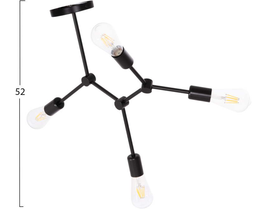 ΦΩΤΙΣΤΙΚΟ ΟΡΟΦΗΣ 4-ΦΩΤΟ LIGHTY HM7405.11 ΜΕΤΑΛΛΟ ΣΕ ΜΑΥΡΟ 57x5x52Υεκ.