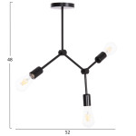 ΦΩΤΙΣΤΙΚΟ ΟΡΟΦΗΣ 3-ΦΩΤΟ LIGHTY HM7404.11 ΜΕΤΑΛΛΟ ΣΕ ΜΑΥΡΟ 52x5x48Υεκ.