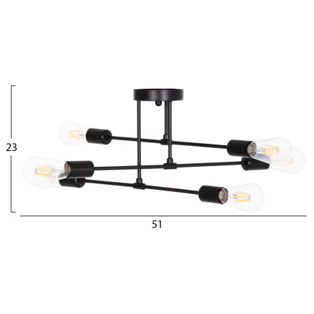 ΦΩΤΙΣΤΙΚΟ ΟΡΟΦΗΣ ΠΟΛΥΦΩΤΟ LIGHTY HM7427.11 ΜΕΤΑΛΛΟ ΣΕ ΜΑΥΡΟ 51x51x23Υεκ.