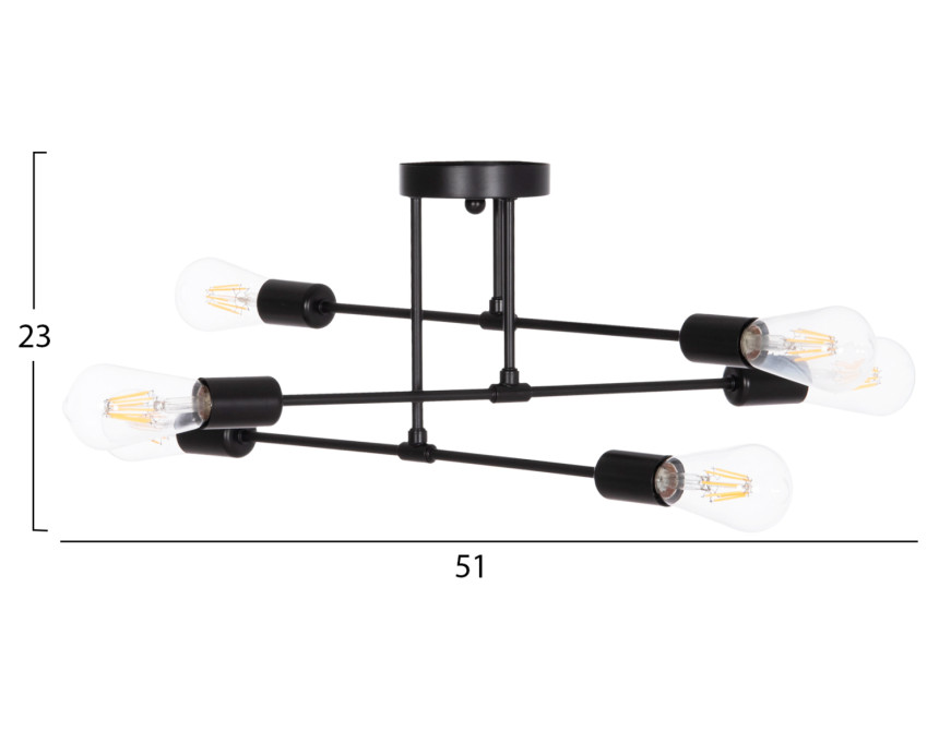 ΦΩΤΙΣΤΙΚΟ ΟΡΟΦΗΣ ΠΟΛΥΦΩΤΟ LIGHTY HM7427.11 ΜΕΤΑΛΛΟ ΣΕ ΜΑΥΡΟ 51x51x23Υεκ.