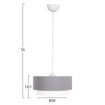 ΦΩΤΙΣΤΙΚΟ ΟΡΟΦΗΣ ΚΥΛΙΝΔΡΙΚΟ KRIKS HM4706.01 PVC ΣΕ ΛΕΥΚΟ-ΓΚΡΙ Φ30x70Υεκ.