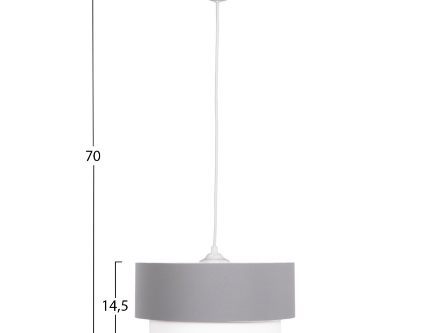 ΦΩΤΙΣΤΙΚΟ ΟΡΟΦΗΣ ΚΥΛΙΝΔΡΙΚΟ KRIKS HM4706.01 PVC ΣΕ ΛΕΥΚΟ-ΓΚΡΙ Φ30x70Υεκ.