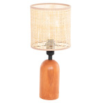 ΕΠΙΤΡΑΠΕΖΙΟ ΦΩΤΙΣΤΙΚΟ LYKTUR HM4709 ΜΠΕΖ ΚΑΠΕΛΟ WICKER-ΞΥΛΙΝΗ ΒΑΣΗ Φ15,5x35,5Υεκ.
