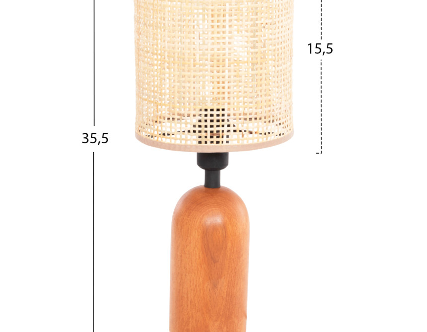 ΕΠΙΤΡΑΠΕΖΙΟ ΦΩΤΙΣΤΙΚΟ LYKTUR HM4709 ΜΠΕΖ ΚΑΠΕΛΟ WICKER-ΞΥΛΙΝΗ ΒΑΣΗ Φ15,5x35,5Υεκ.