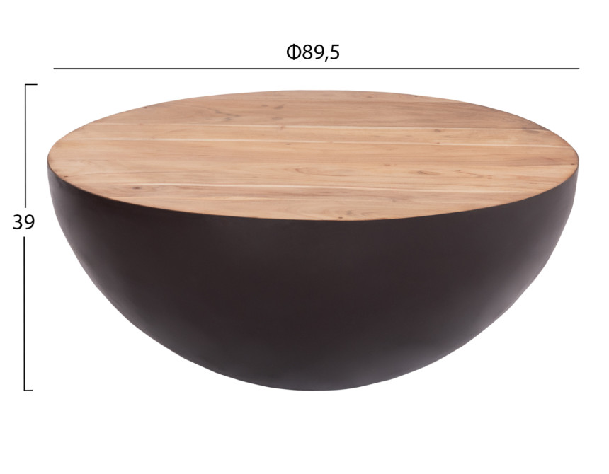 ΔΙΑΚΟΣΜΗΤΙΚΟ ΤΡΑΠΕΖΙ ΣΑΛΟΝΙΟΥ BOWL Φ89,5X39Yεκ. RUSTY ΜΕ ΞΥΛΟ ΑΚΑΚΙΑΣ HM8717.22