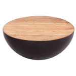 ΔΙΑΚΟΣΜΗΤΙΚΟ ΤΡΑΠΕΖΙ ΣΑΛΟΝΙΟΥ BOWL Φ89,5X39Yεκ. RUSTY ΜΕ ΞΥΛΟ ΑΚΑΚΙΑΣ HM8717.22