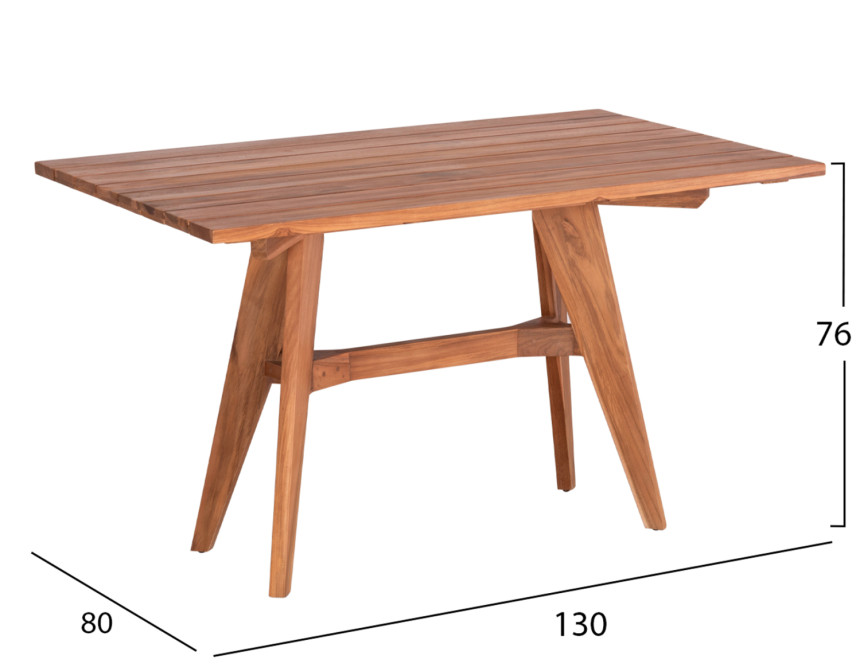 ΤΡΑΠΕΖΙ ΟΡΘΟΓΩΝΙΟ LEO HM6137 ΜΑΣΙΦ ΞΥΛΟ ΤΕΑΚ 130x80x76Υεκ.