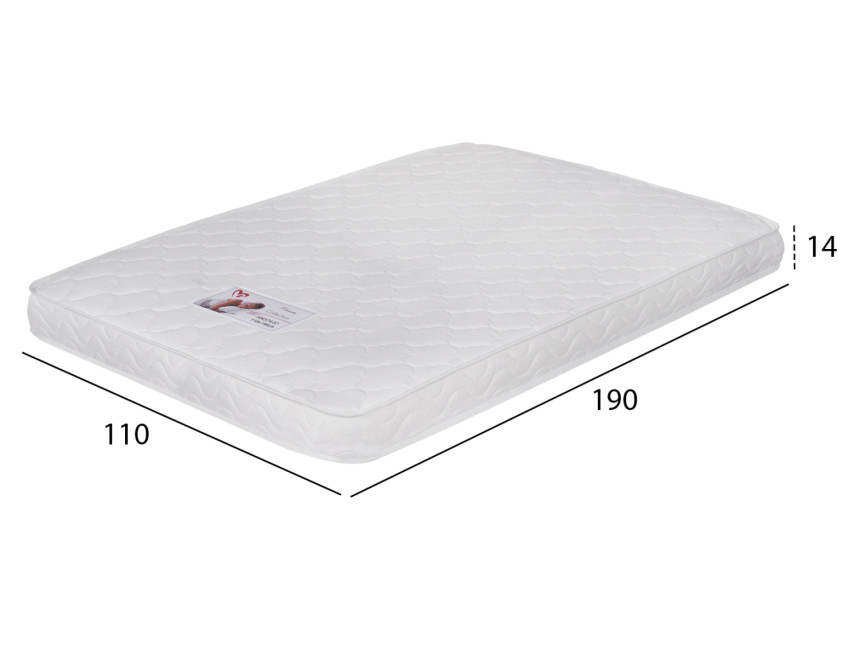 ΣΤΡΩΜΑ ΜΕ FOAM ΧΩΡΙΣ ΕΛΑΤΗΡΙΑ JORDY 110X190 HM374.02  (ROLL PACKING) ΛΕΥΚΟ