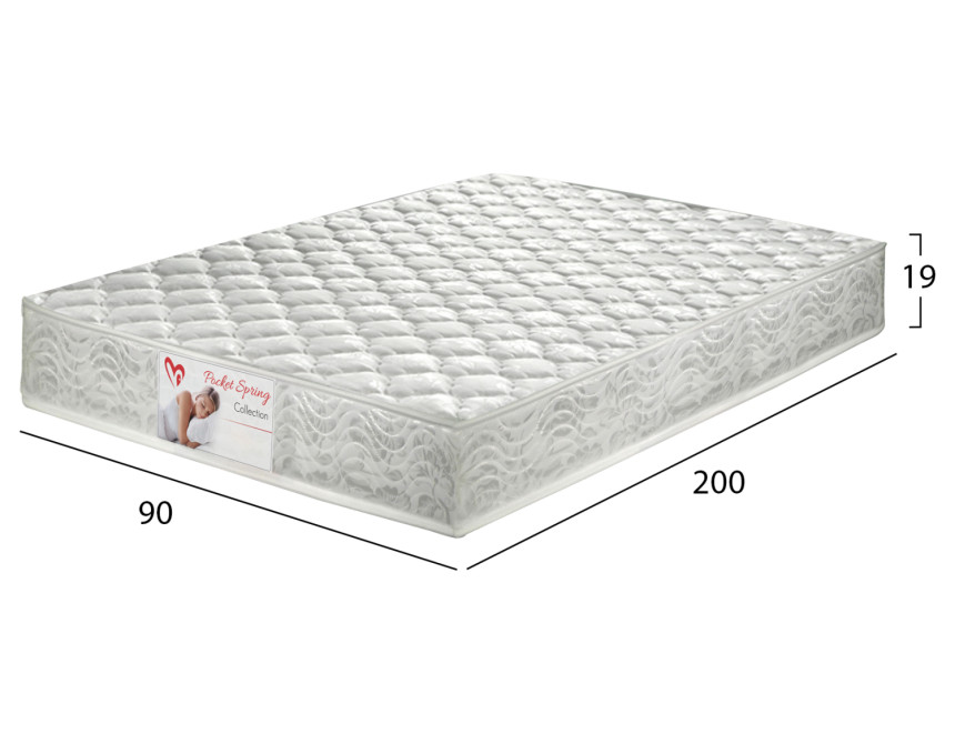 ΣΤΡΩΜΑ POCKET SPRING ΜΟΝΟ 90x200 ΔΙΠΛΗΣ ΟΨΗΣ HM309.07