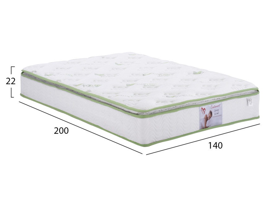 ΣΤΡΩΜΑ CONTINUOUS SPRING ΜΕ ΑΝΩΣΤΡΩΜΑ ALOE VERA 140X200 HM372.13 ΜΟΝΗΣ ΟΨΗΣ