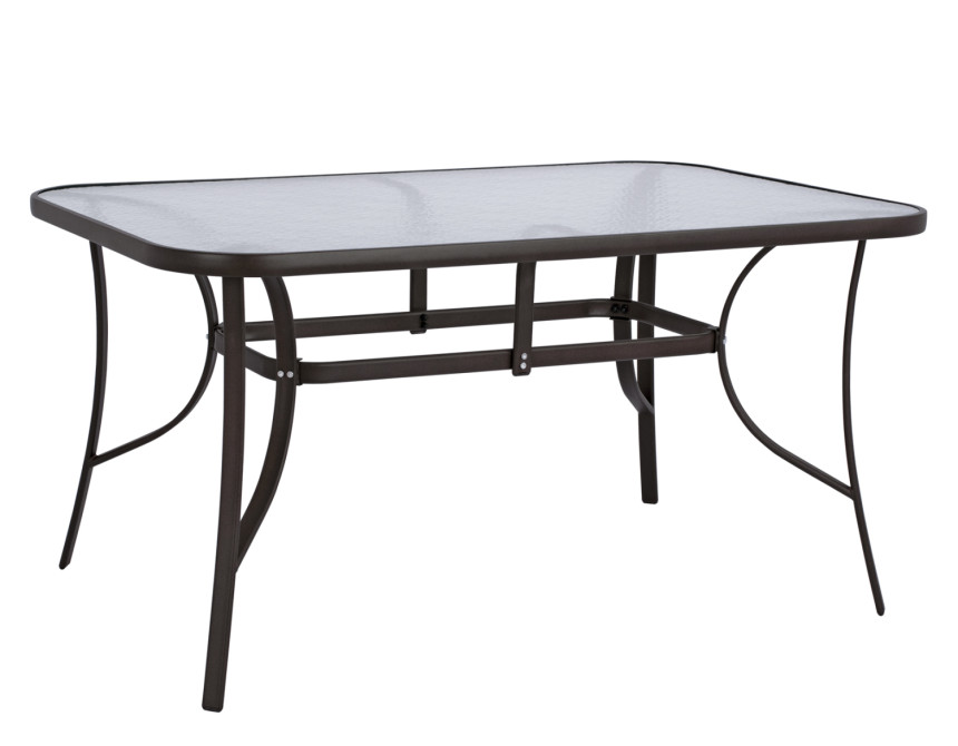 ΤΡΑΠΕΖΙ BRUNO 150X90Χ72Υεκ. ΚΑΦΕ ΜΕΤΑΛΛΙΚΟ ΜΕ ΓΥΑΛΙΝΗ ΕΠΙΦΑΝΕΙΑ HM5145.02