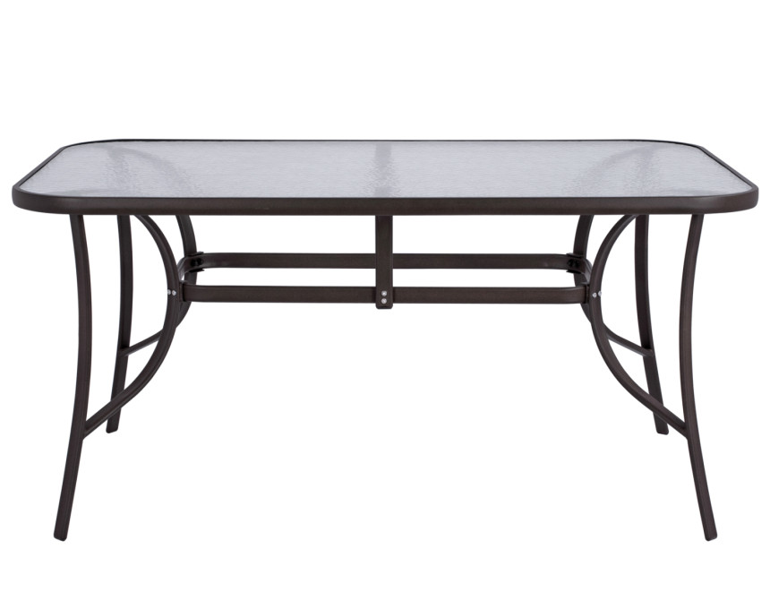 ΤΡΑΠΕΖΙ BRUNO 150X90Χ72Υεκ. ΚΑΦΕ ΜΕΤΑΛΛΙΚΟ ΜΕ ΓΥΑΛΙΝΗ ΕΠΙΦΑΝΕΙΑ HM5145.02
