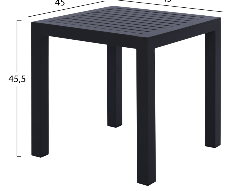ΤΡΑΠΕΖΙ ΑΛΟΥΜΙΝΙΟΥ QIANA HM5402.02 ΓΚΡΙ 45x45x45,5 εκ.