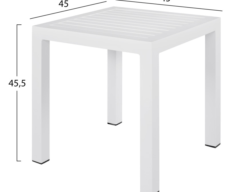 ΤΡΑΠΕΖΙ ΑΛΟΥΜΙΝΙΟΥ QIANA HM5402.01 ΛΕΥΚΟ 45x45x45,5 εκ.