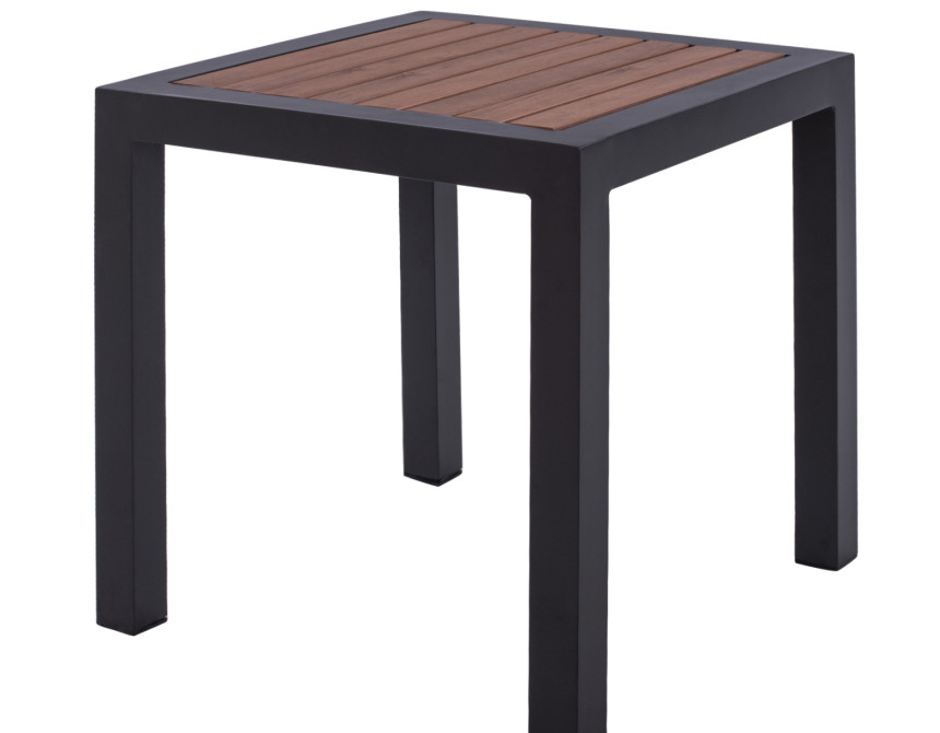 ΤΡΑΠΕΖΙ ΑΛΟΥΜΙΝΙΟΥ SABRA HM5403.02 ΓΚΡΙ ΜΕ POLYWOOD 45Χ45X45,5 εκ.