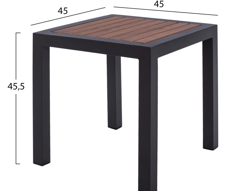 ΤΡΑΠΕΖΙ ΑΛΟΥΜΙΝΙΟΥ SABRA HM5403.02 ΓΚΡΙ ΜΕ POLYWOOD 45Χ45X45,5 εκ.