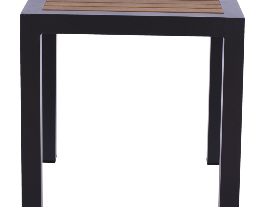 ΤΡΑΠΕΖΙ ΑΛΟΥΜΙΝΙΟΥ SABRA HM5403.02 ΓΚΡΙ ΜΕ POLYWOOD 45Χ45X45,5 εκ.