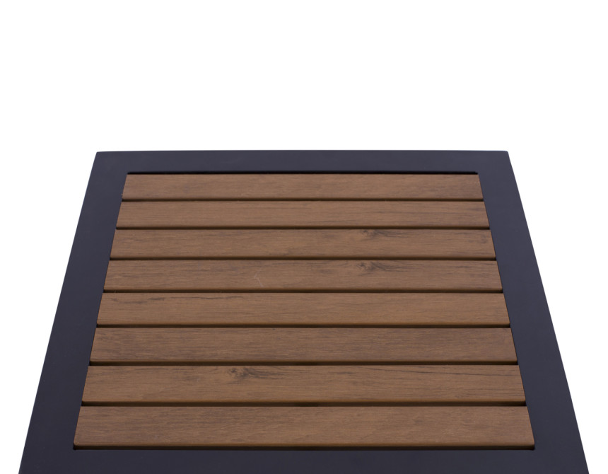 ΤΡΑΠΕΖΙ ΑΛΟΥΜΙΝΙΟΥ SABRA HM5403.02 ΓΚΡΙ ΜΕ POLYWOOD 45Χ45X45,5 εκ.