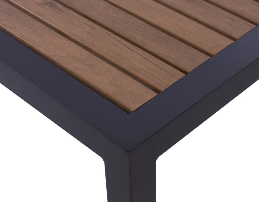 ΤΡΑΠΕΖΙ ΑΛΟΥΜΙΝΙΟΥ SABRA HM5403.02 ΓΚΡΙ ΜΕ POLYWOOD 45Χ45X45,5 εκ.
