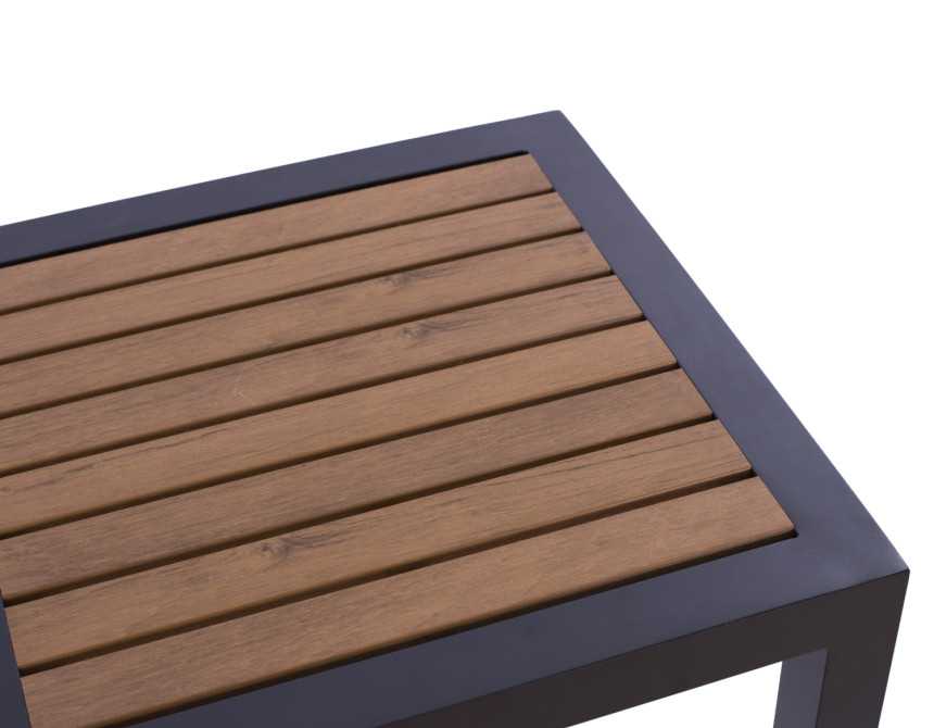 ΤΡΑΠΕΖΙ ΑΛΟΥΜΙΝΙΟΥ SABRA HM5403.02 ΓΚΡΙ ΜΕ POLYWOOD 45Χ45X45,5 εκ.