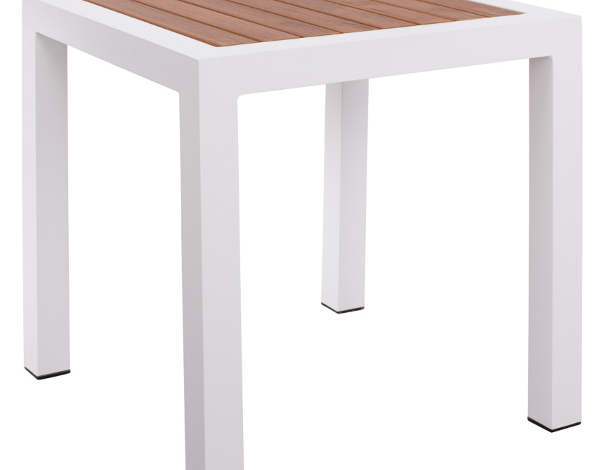 ΤΡΑΠΕΖΙ ΑΛΟΥΜΙΝΙΟΥ SABRA HM5403.01 ΛΕΥΚΟ ΜΕ POLYWOOD 45Χ45Χ45,5 εκ.