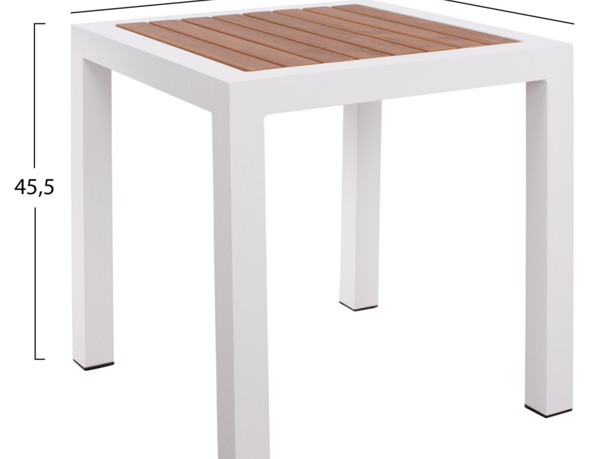 ΤΡΑΠΕΖΙ ΑΛΟΥΜΙΝΙΟΥ SABRA HM5403.01 ΛΕΥΚΟ ΜΕ POLYWOOD 45Χ45Χ45,5 εκ.