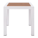 ΤΡΑΠΕΖΙ ΑΛΟΥΜΙΝΙΟΥ SABRA HM5403.01 ΛΕΥΚΟ ΜΕ POLYWOOD 45Χ45Χ45,5 εκ.