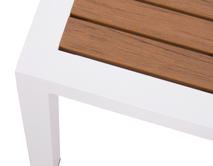ΤΡΑΠΕΖΙ ΑΛΟΥΜΙΝΙΟΥ SABRA HM5403.01 ΛΕΥΚΟ ΜΕ POLYWOOD 45Χ45Χ45,5 εκ.